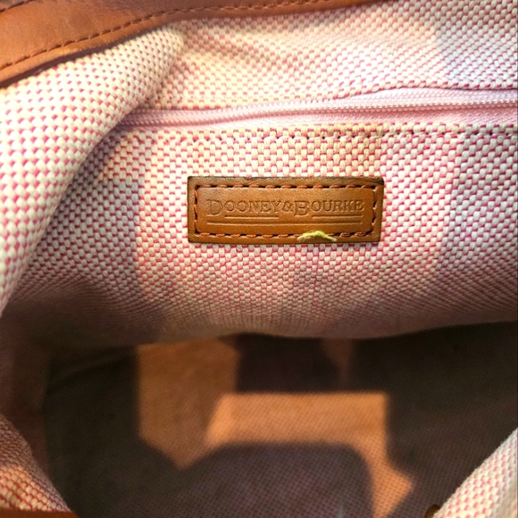 Y2K DOONEY & BOURKE Green Pink White Monogram Logo Shoulderbag w Leather Strap - Picture 4 of 17